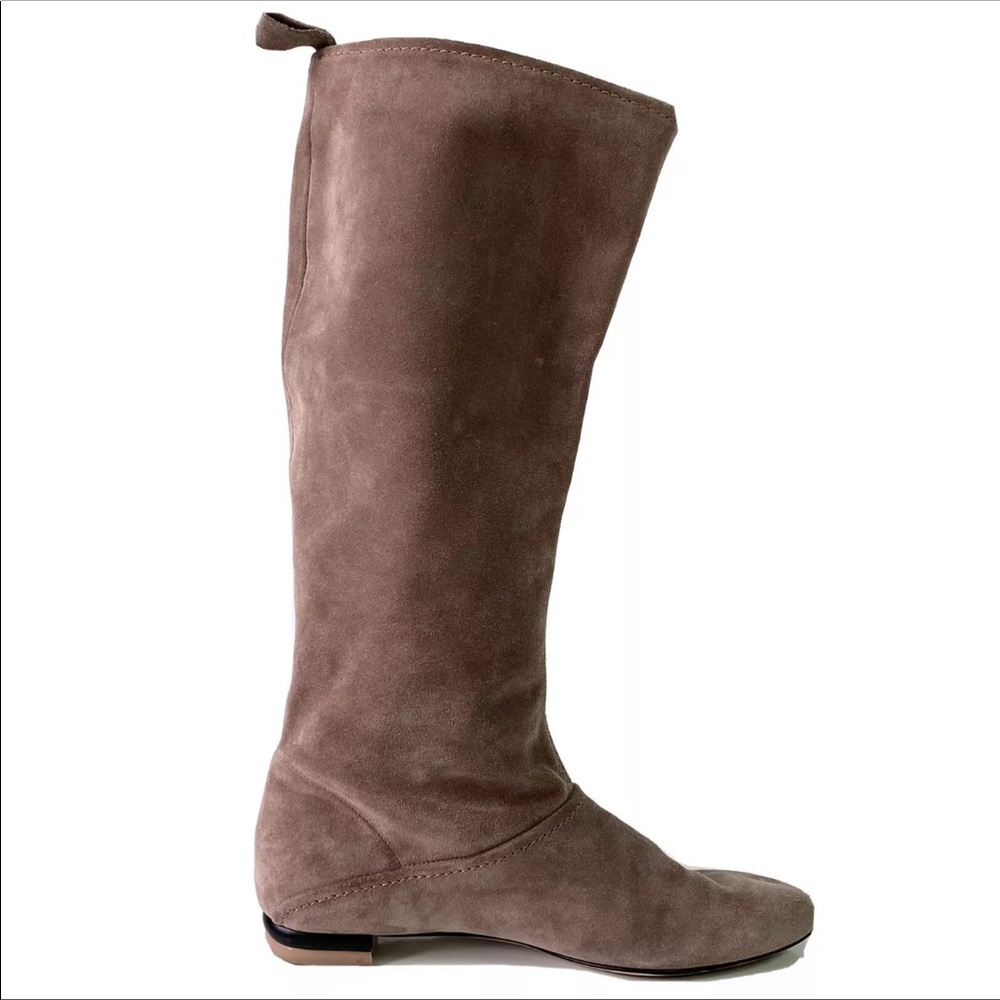 Salvatore Ferragamo Suede Mid Calf Embossed Boots - Picture 3 of 15